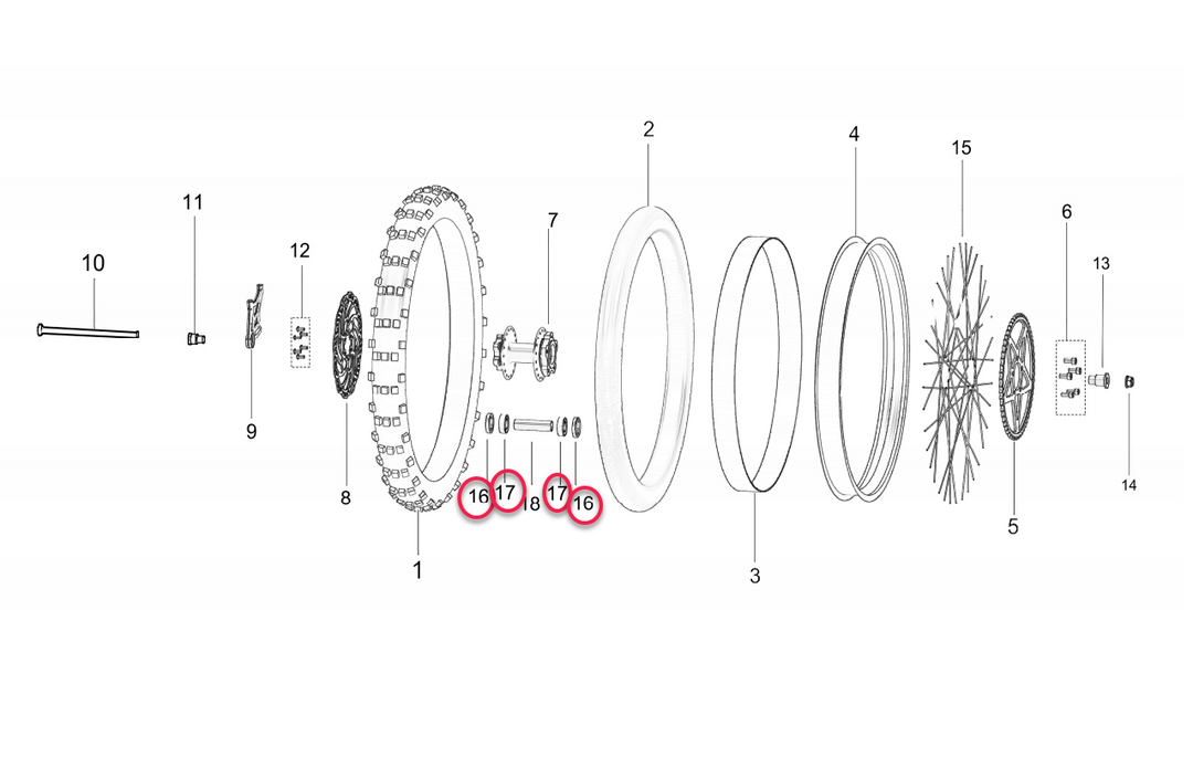 DirtyBike Bearing Kit Rear Wheel