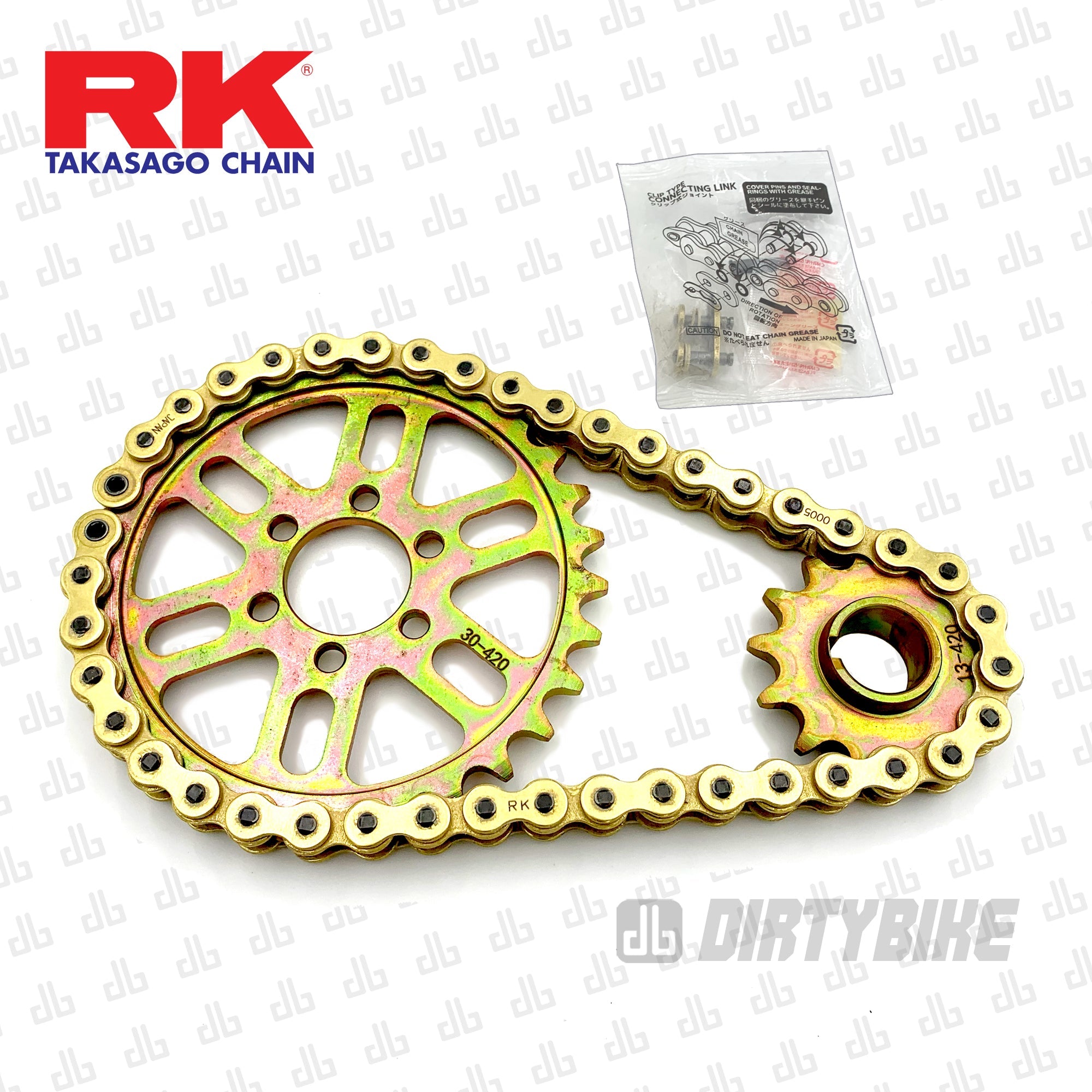 Partzilla 420 Rk Chain DirtyBike RK 420 Gold Series Primary Belt to Chain Conversion (Surron ...